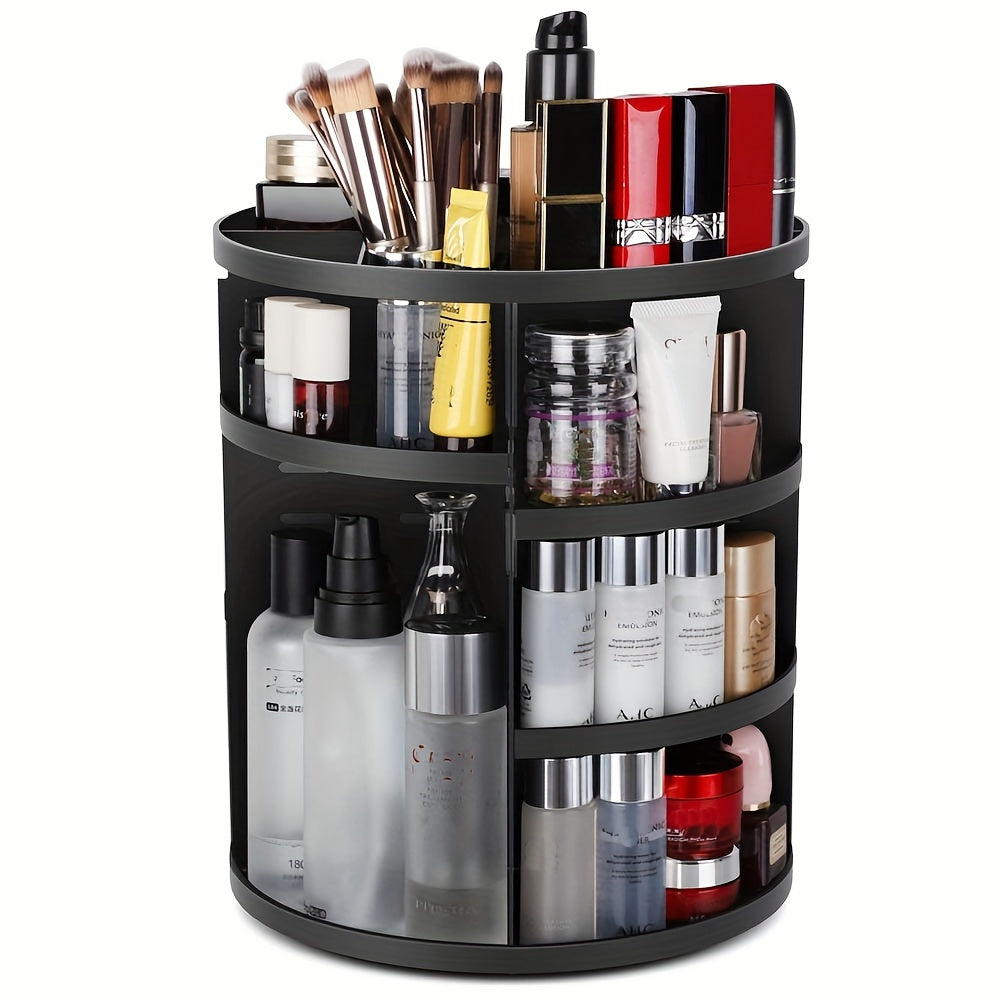 360° Rotating Transparent Makeup Organizer for Bathroom and Bedroom