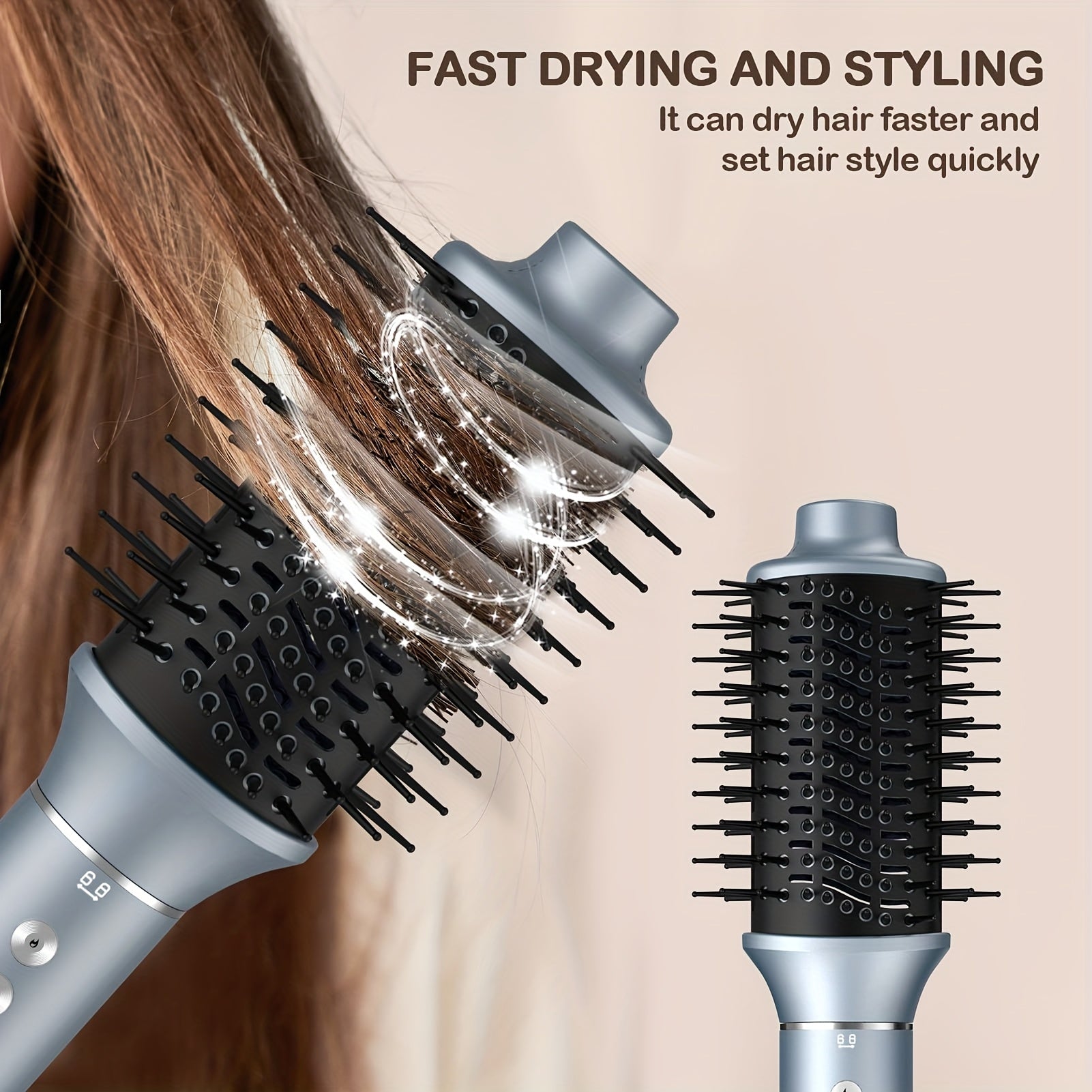 Secador de pelo con sistema de peinado de aire caliente de alta velocidad 5 en 1, 13000 RPM, cepillo de aire caliente, rizador, plancha, peine, volumizador