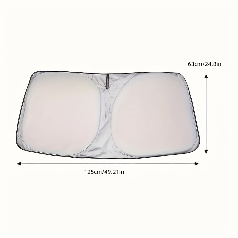 Car Sunshade Curtain Black with Yellow Accents Roll-Up UV Protection Heat Reduction