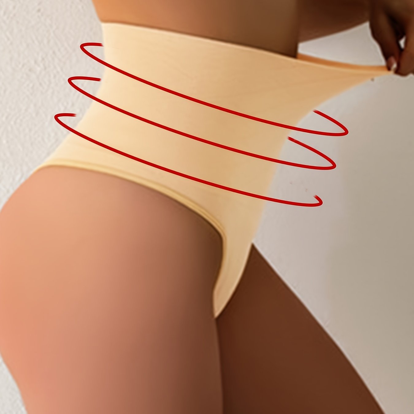 Bragas moldeadoras de cintura alta transpirables con control de abdomen y pantalones cortos con rayas