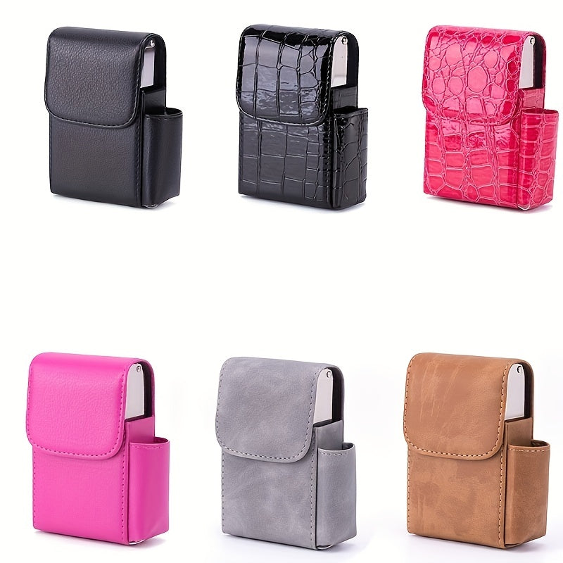 Unisex Metal Cigarette Box Lighter Holder Travel Storage