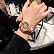 Luxury Mechanical Wristwatch Ceramic Band Water-Resistant Round Case