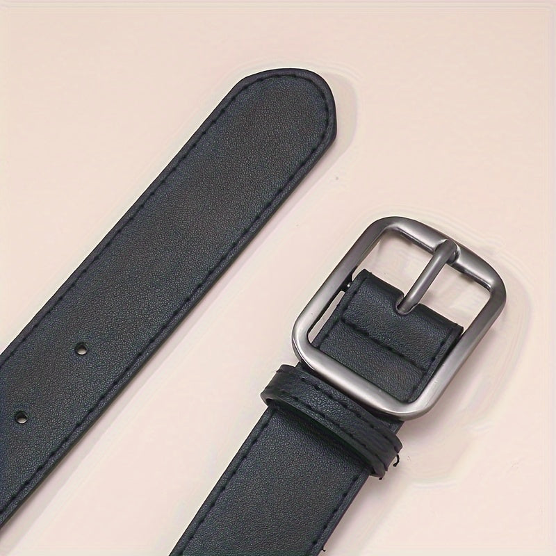 Women's PU Leather Belt with Pin Buckle for Jeans and Dress Pants