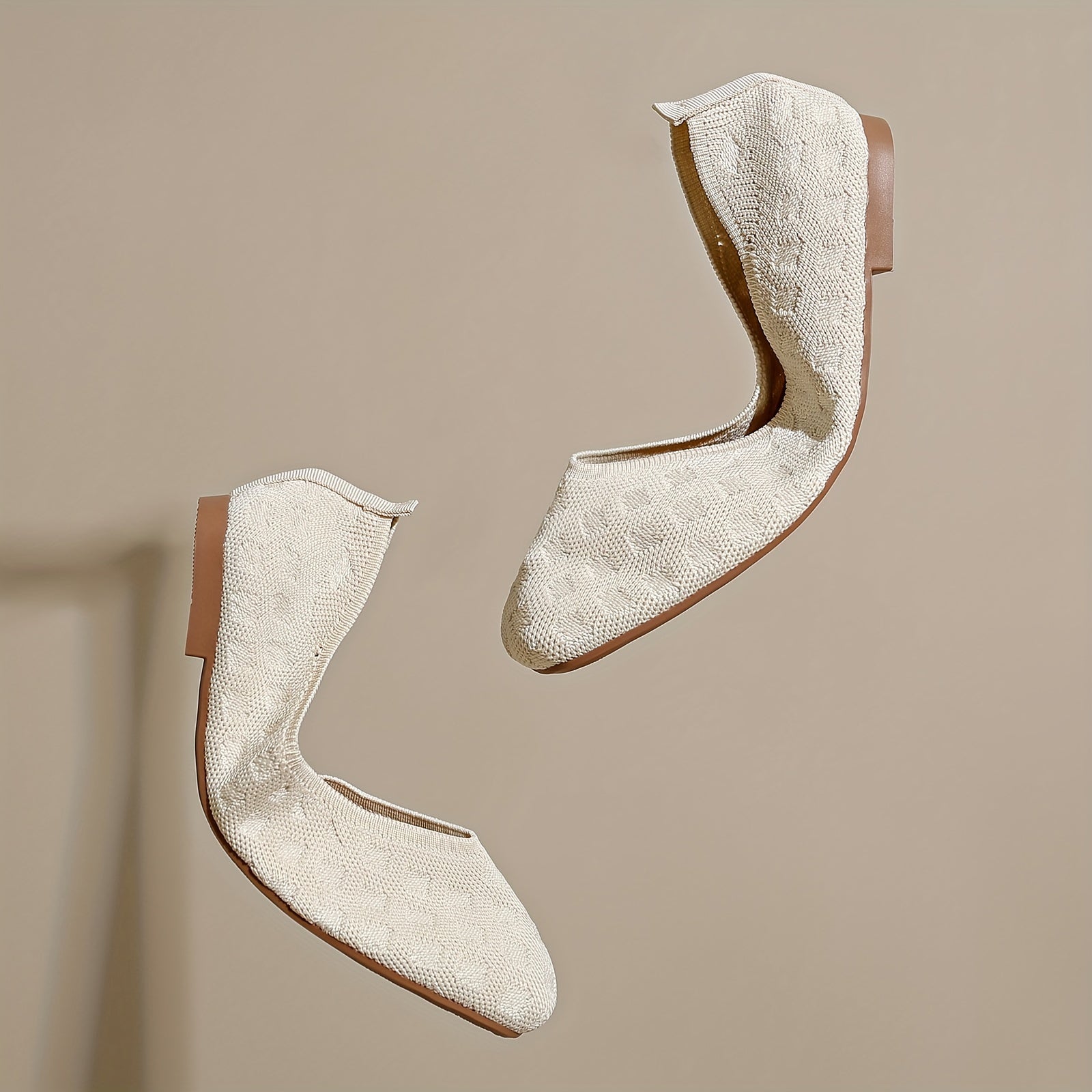 Women's Plaid Mesh Slip-On Ballet Flats Breathable Lightweight Fabric Shoes