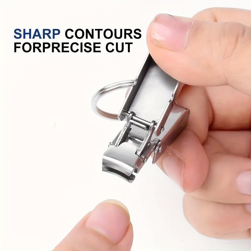 Stainless Steel Portable Nail Clipper with Built-in File and Folding Design