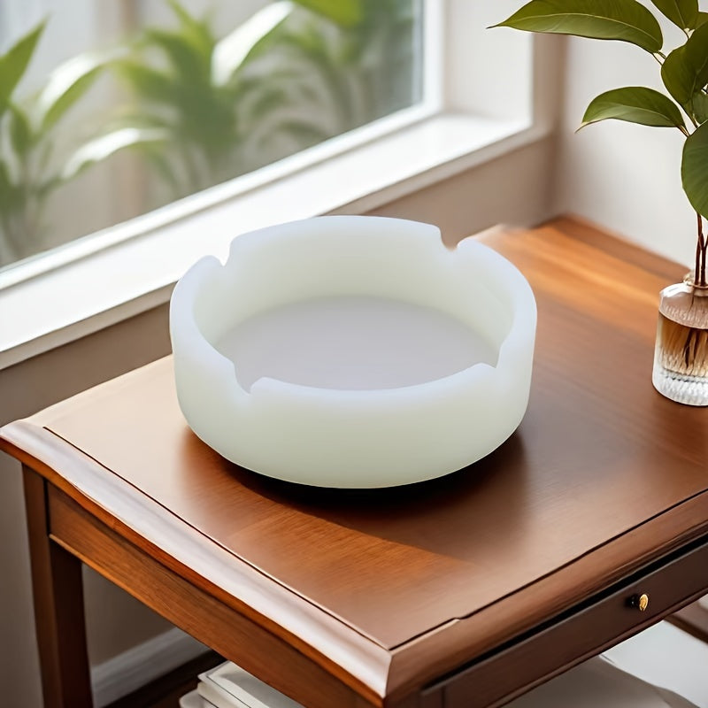 Glow-in-the-Dark Silicone Ashtray Round Shatterproof Fluorescent Home Decor