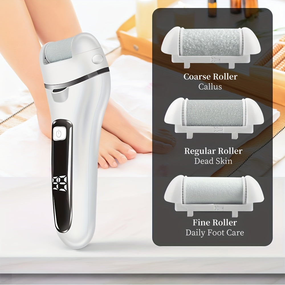 Electric Callus Remover for Smooth Feet Rechargeable USB Charging 3-in-1