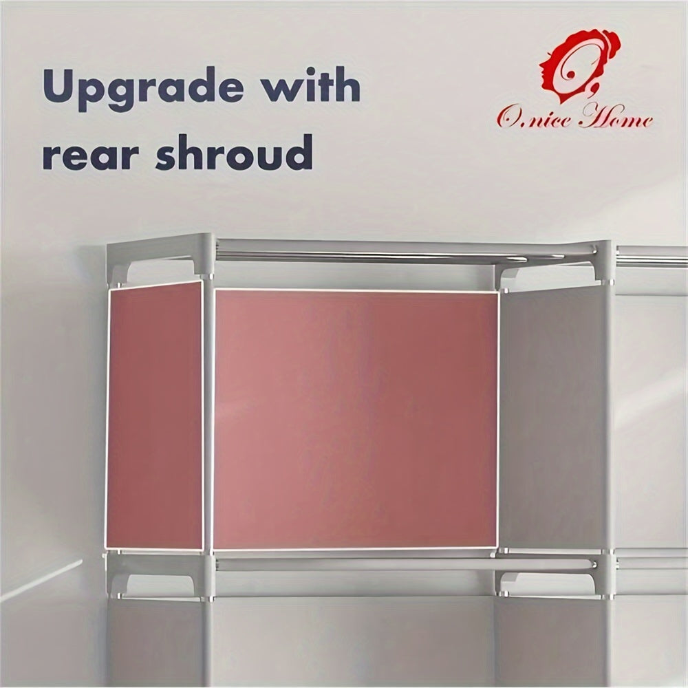 4-Storey Metal Bookshelf with Stackable and Detachable Storage Rack for Home Use in Bedroom Kitchen Living Room