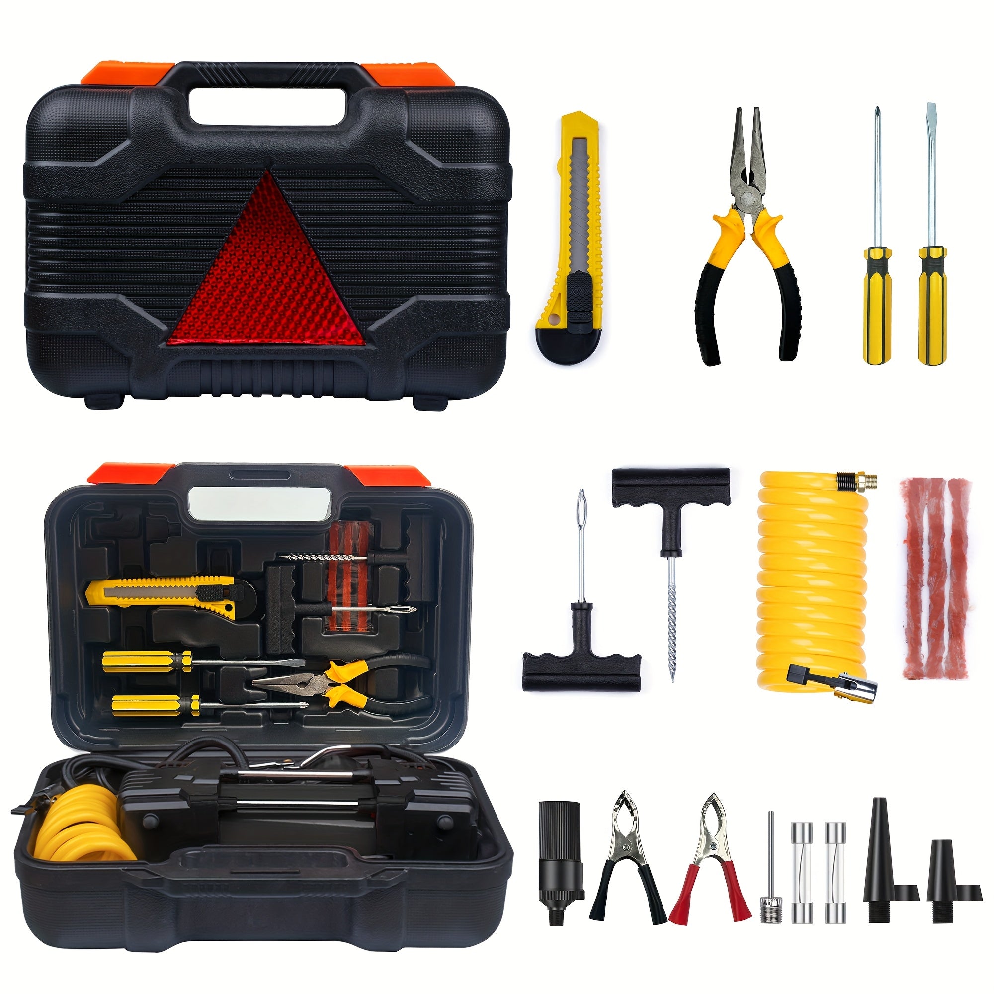 Twin Cylinder Portable Air Compressor with Digital Gauge and LED Light 12V 150 PSI