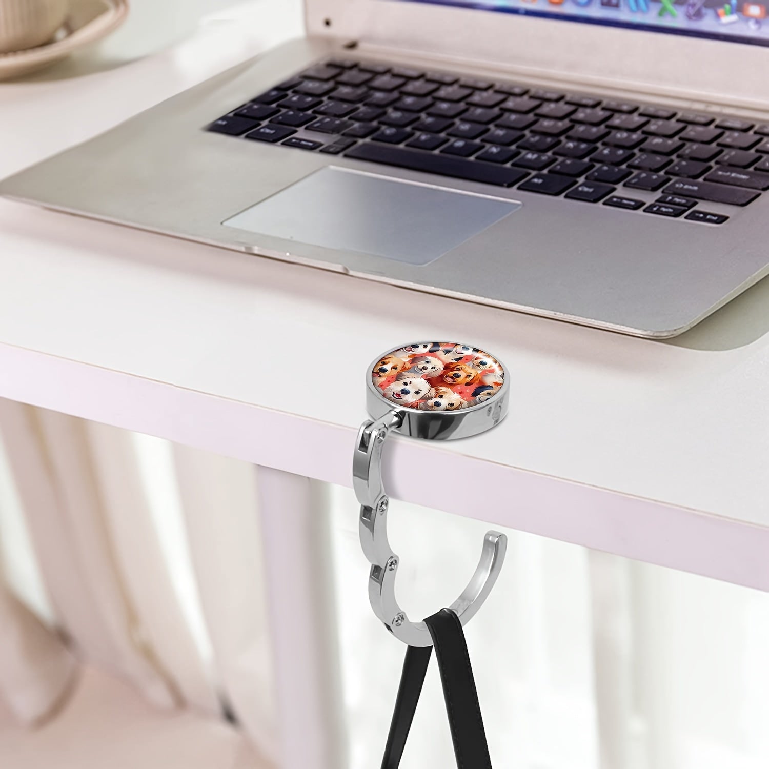 Dog-Themed Foldable Purse Hanger Table Hook for Handbags Travel Gift