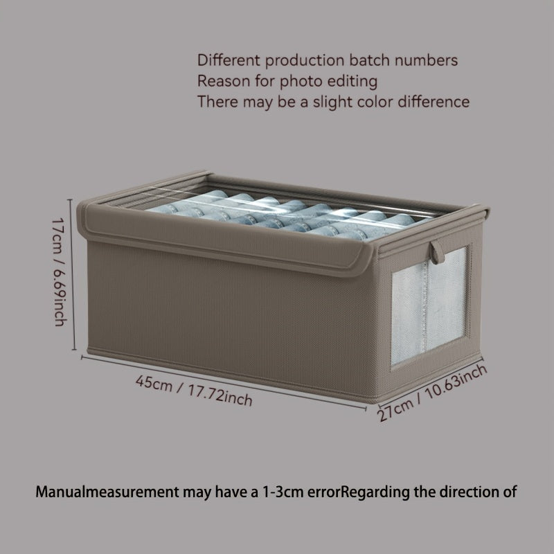 Foldable Oxford Cloth Storage Box with Clear Window for Clothes and Household Items