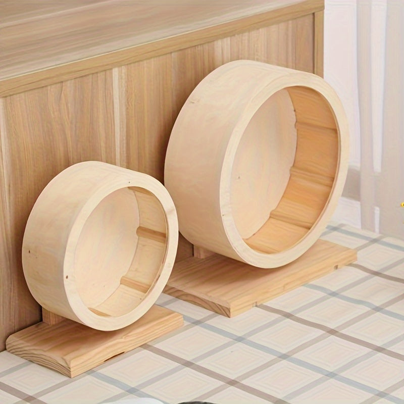 Безмолвное деревянное колесо для упражнений для мелких домашних животных способствует здоровым физическим нагрузкам и умственной стимуляции. Идеально подходит для хомяков, песчанок, мышей и морских свинок.