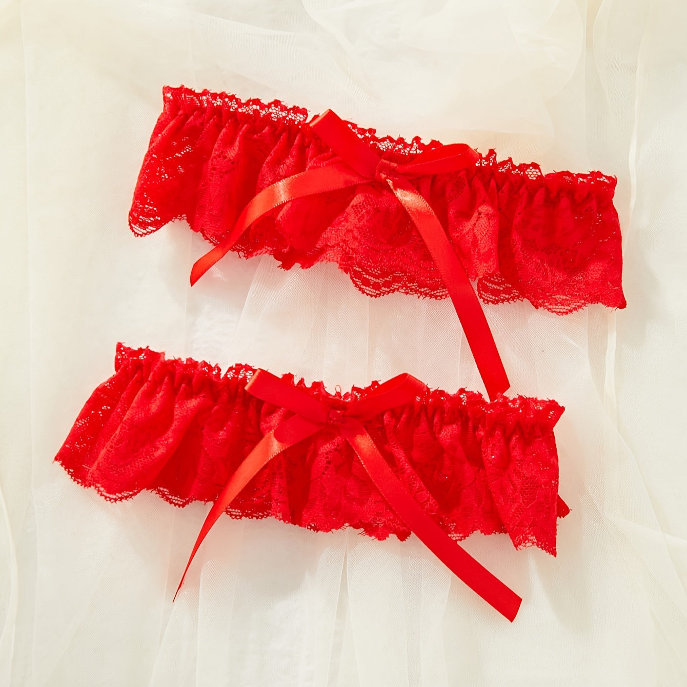 Women's Lace Bow Knot Garter Belt Sexy Lingerie Adjustable Strap