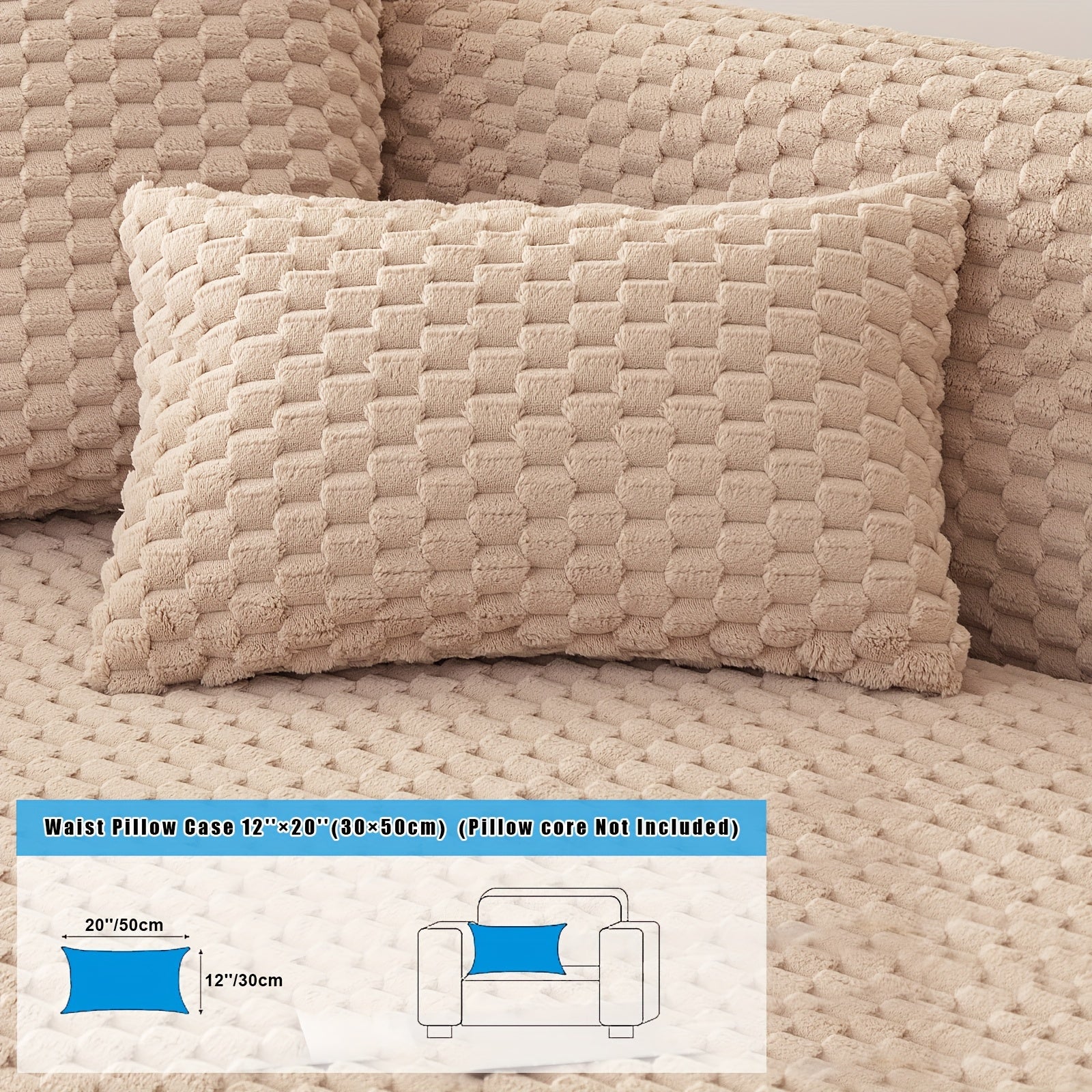 Velvet Sofa Cover Non-Slip Pet-Friendly Thick Furniture Slipcover for Armchairs and Sectionals