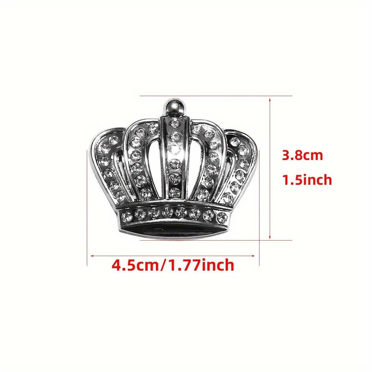 2-Pack Crystal Crown Car Decorations Adhesive Rhinestone Auto Interior Exterior