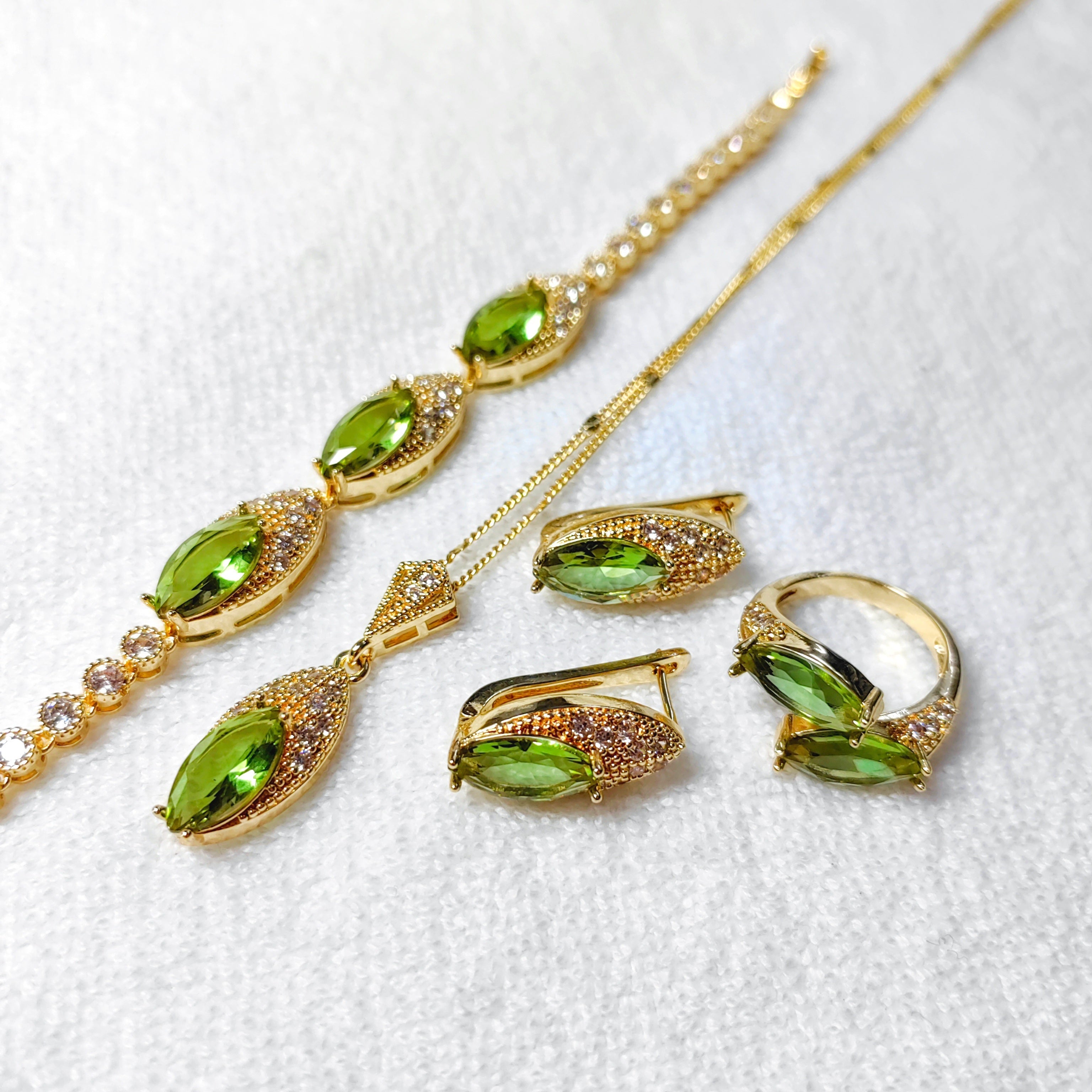 Color-Changing Jewelry Set with Synthetic Sudanite Earrings Pendant Rings Bracelets for Women