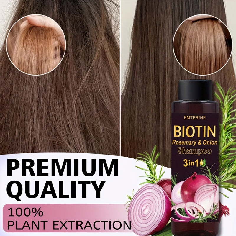 3-in-1 Biotin Rosemary Onion Shampoo for Dry Frizzy Hair 100g