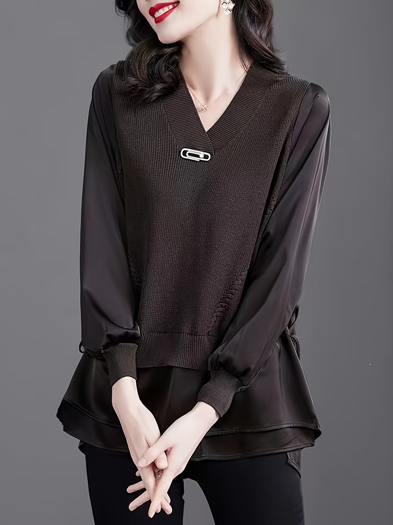 Top de capa base de punto para mujer talla grande, ropa interior térmica cálida