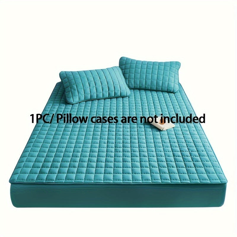 Waterproof TPU Fitted Sheet Thickened Quilted Breathable Soft and Comfortable Square Color