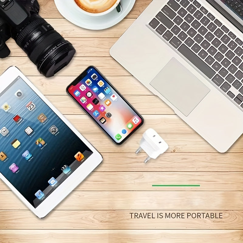 Adaptador de viaje de EE. UU. a UE 220-240V Convertidor de energía de cobre Enchufe de 2 pines