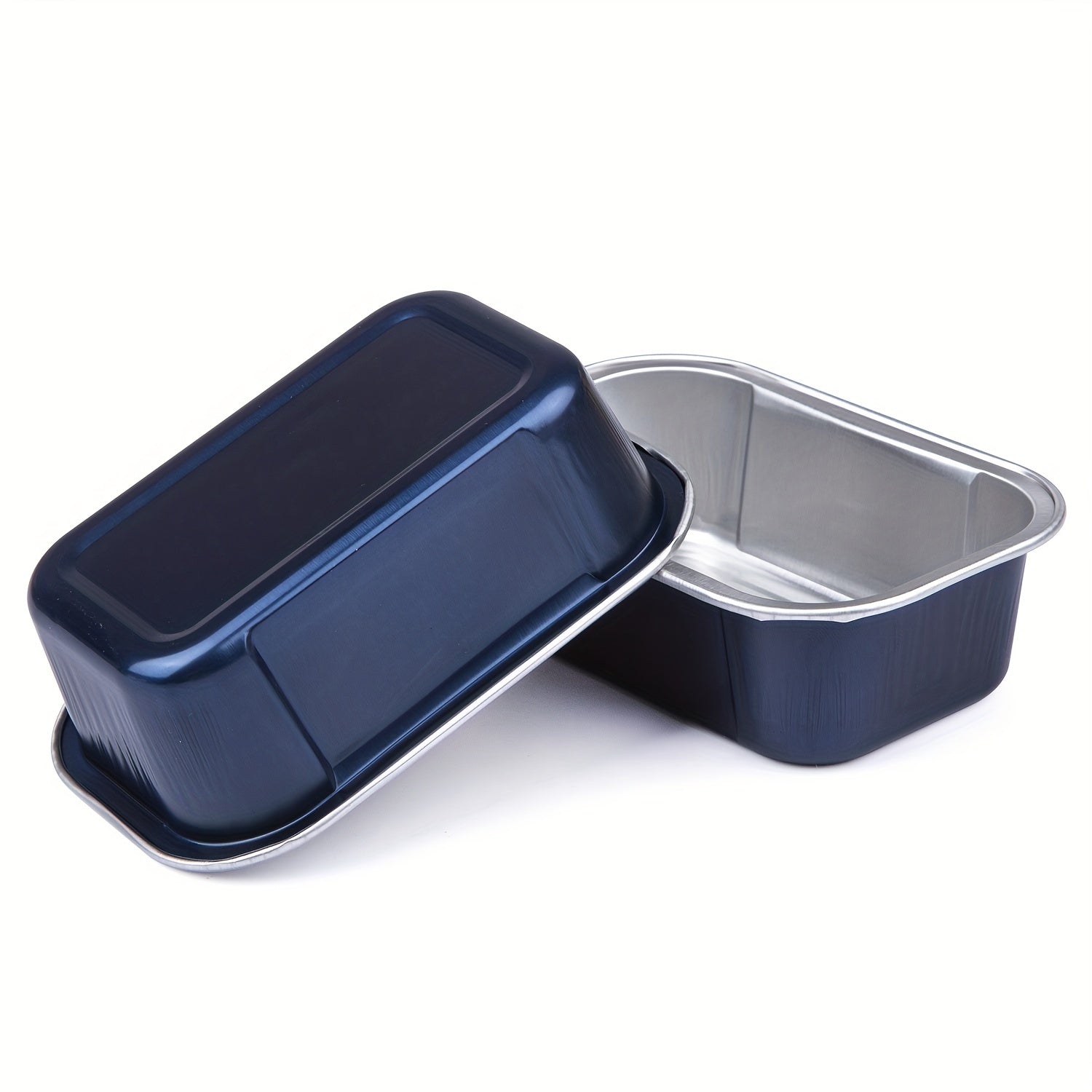 Pack de 20 copas mini cuadradas de aluminio coloridas para postres de 10.92x7.11 cm con tapas