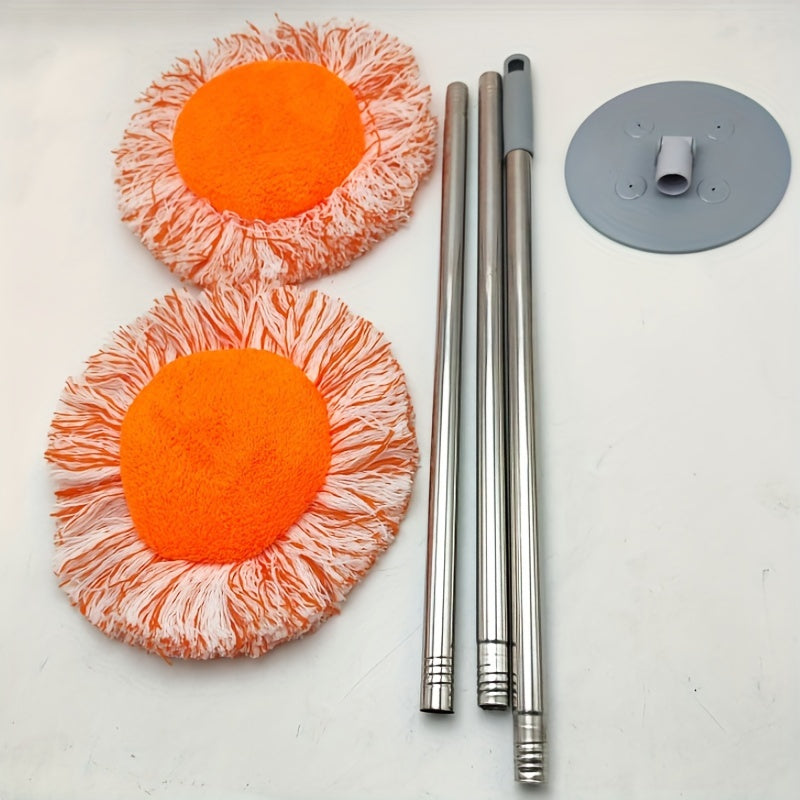 Tez o'zgartiriladigan, ko'p maqsadli shift mopu to'plami 2 ta noyob bosh bilan - turli sirtlarda, masalan, pol, devor, plitka, deraza va transport vositalarida oson chang olish va mop qilish uchun moslashuvchan, aylanuvchi dizayn.