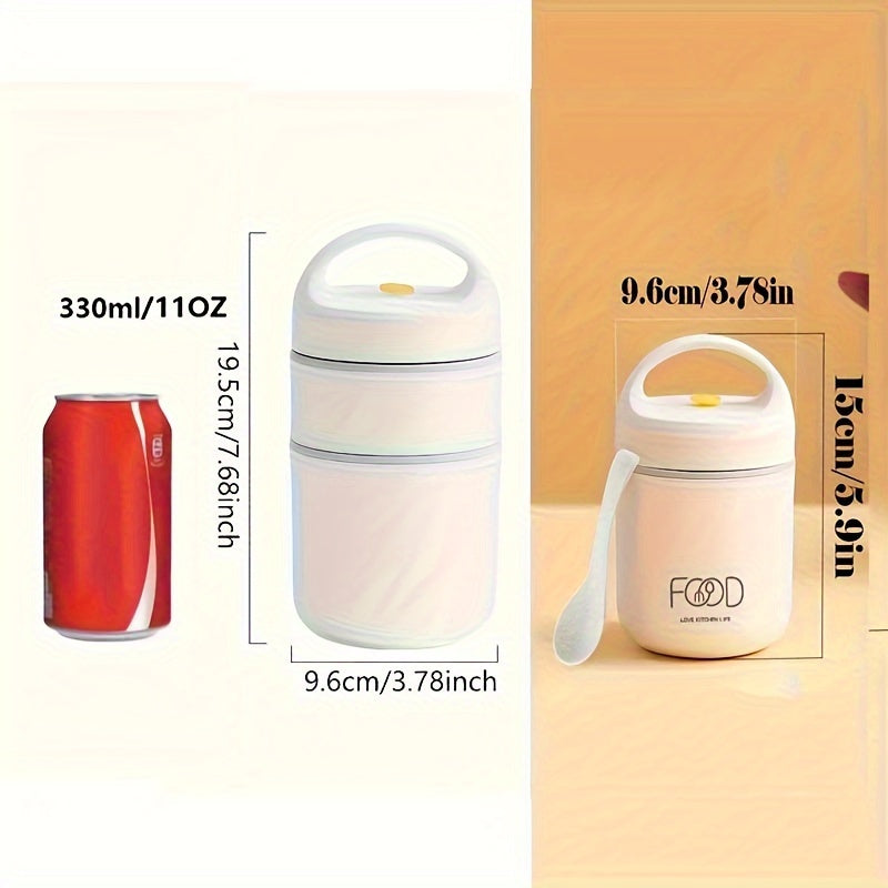 Insulated Stainless Steel Lunch Box Set with Soup and Porridge Cups for Outdoor Use