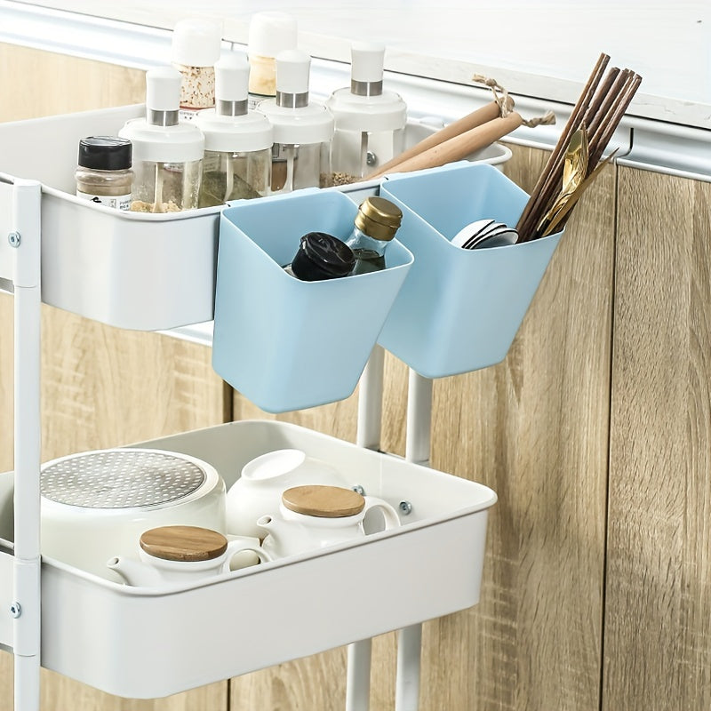 Pink Hanging Storage Basket for Household Organization in Various Rooms