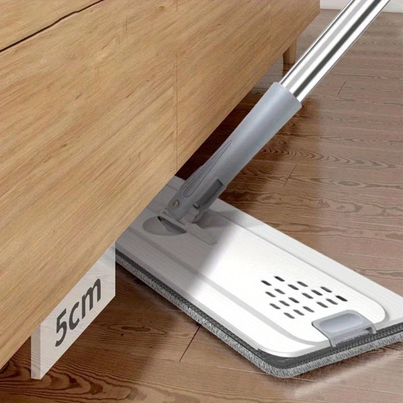 Oson ishlatiladigan mikroto'qima tekis pol mopi qulay siqish chelak bilan birga keladi, bu esa qo'l bilan yuvishsiz tozalash imkonini beradi. Tez quritish tizimi mavjud va qayta ishlatiladigan padlar bilan birga keladi. Plastik materialdan tayyorlangan.