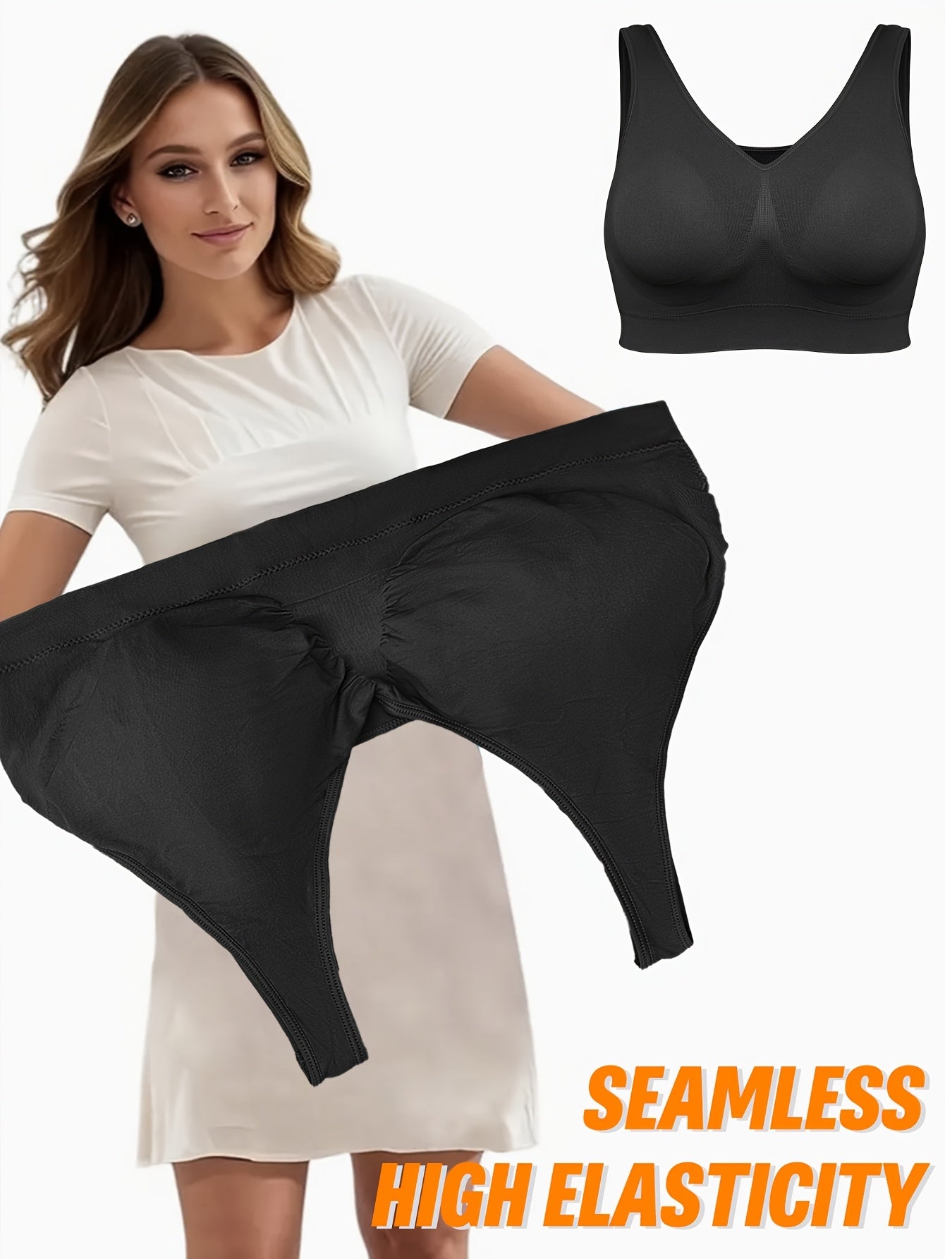 Бюстгальтер для женщин больших размеров без швов с круглым вырезом, однотонный спортивный топ