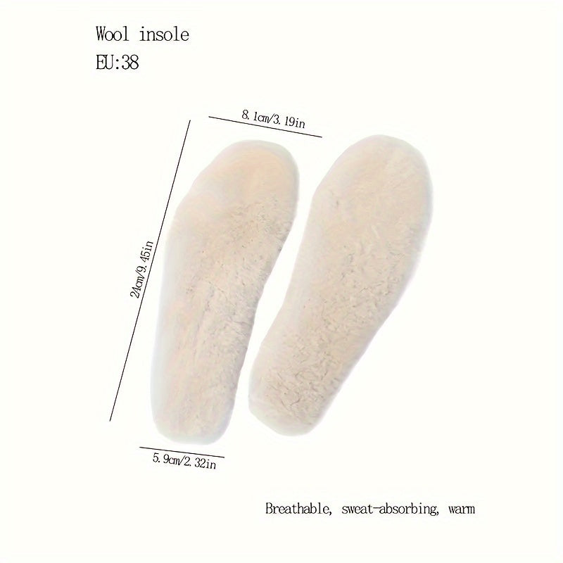 Unisex Velour Fleece Insoles Winter Warmth Thickened Shoe Inserts