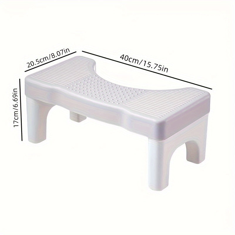 Ergonomic Plastic Folding Toilet Step Stool with Anti-Slip Feet and 35-Degree Comfort Angle