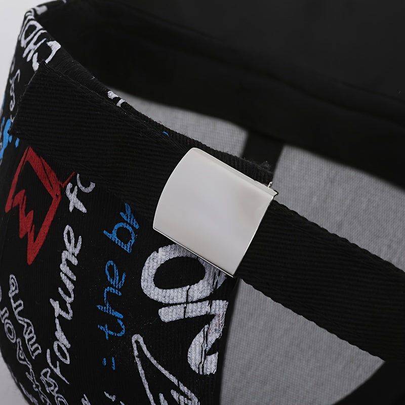 Gorra de béisbol de graffiti de poliéster, PVC recubierto, ligera, para fiesta, accesorio