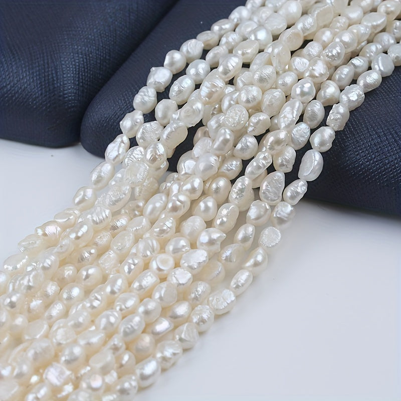 White Freshwater Pearl Beads Loose Strand for Jewelry Making 36cm