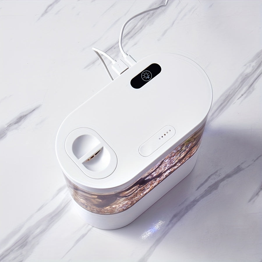 Oval LED Fish Tank with Smart Clean Technology and USB Rechargeable