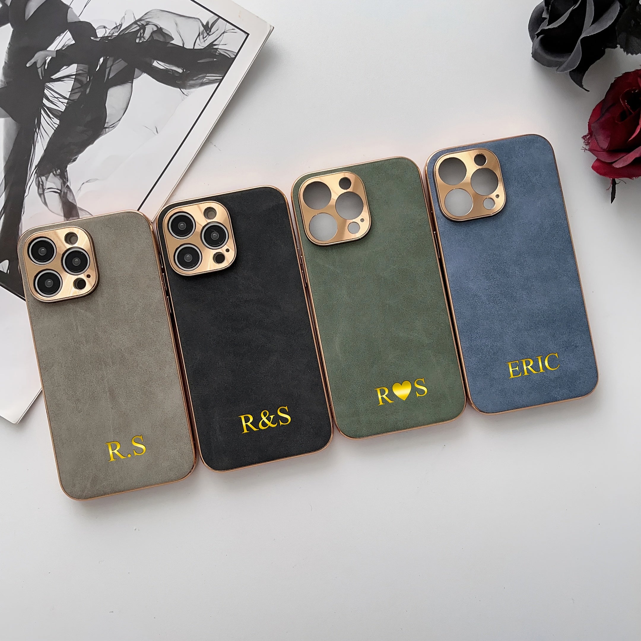 Funda personalizada para iPhone con grabado 3D, protección de cuero sintético a prueba de golpes, Plus Max Plus