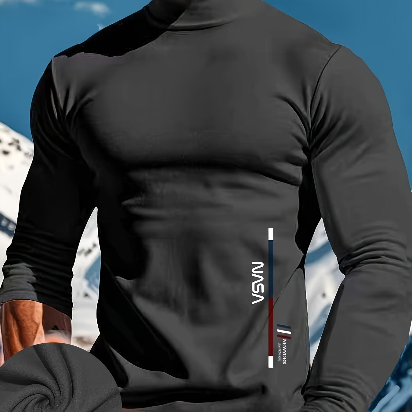 Thermal Top for Men Long Sleeve High Neck Stretch Fit Fall Winter