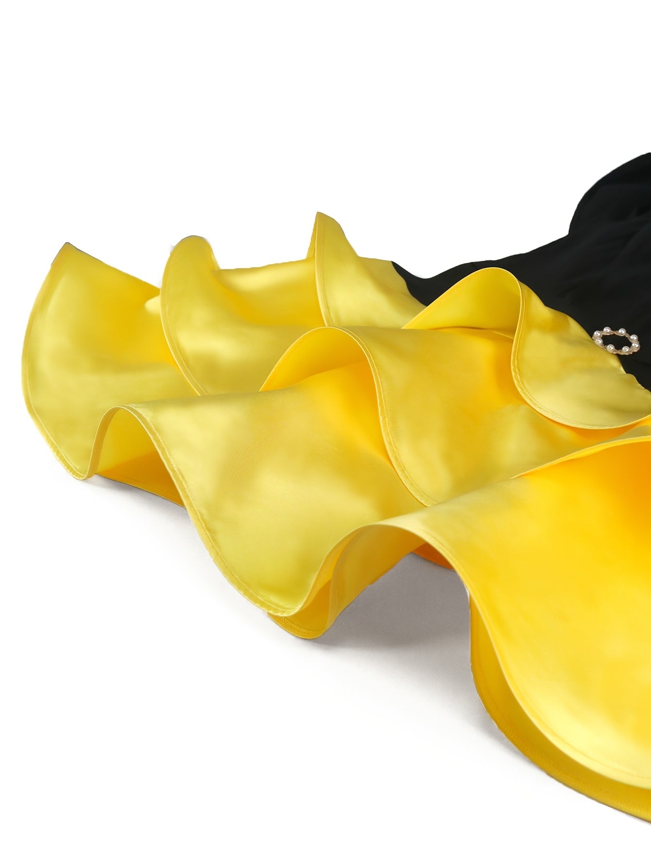 Women's Sleeveless Ruffle Hem Party Dress with Sparkling Details