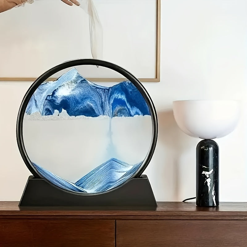 Ocean-Themed Quicksand Sand Art Ornament 8 Inch Deep Sea Glass Decor for Home Office