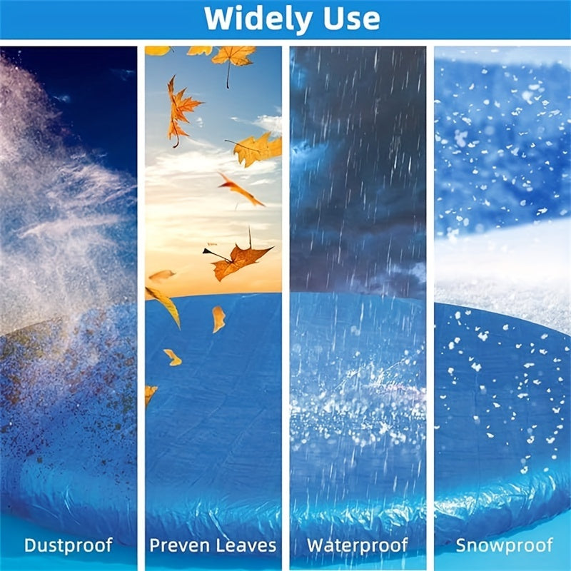 Blue Square Pool Cover with Frame UV Protection Safety for Above Ground Pools