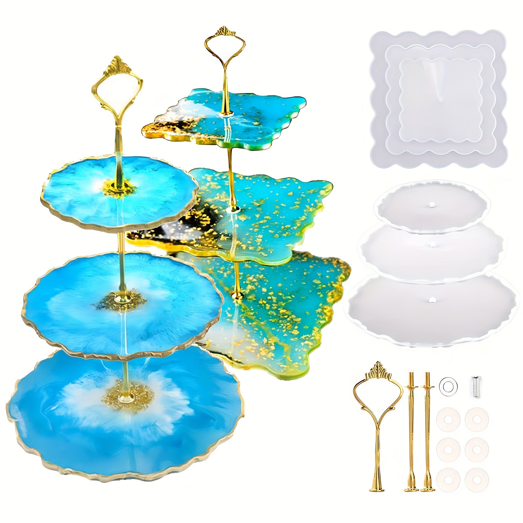 Resin Mold for Paper Cup Service Stands Silicone Round Square DIY Craft Accessories