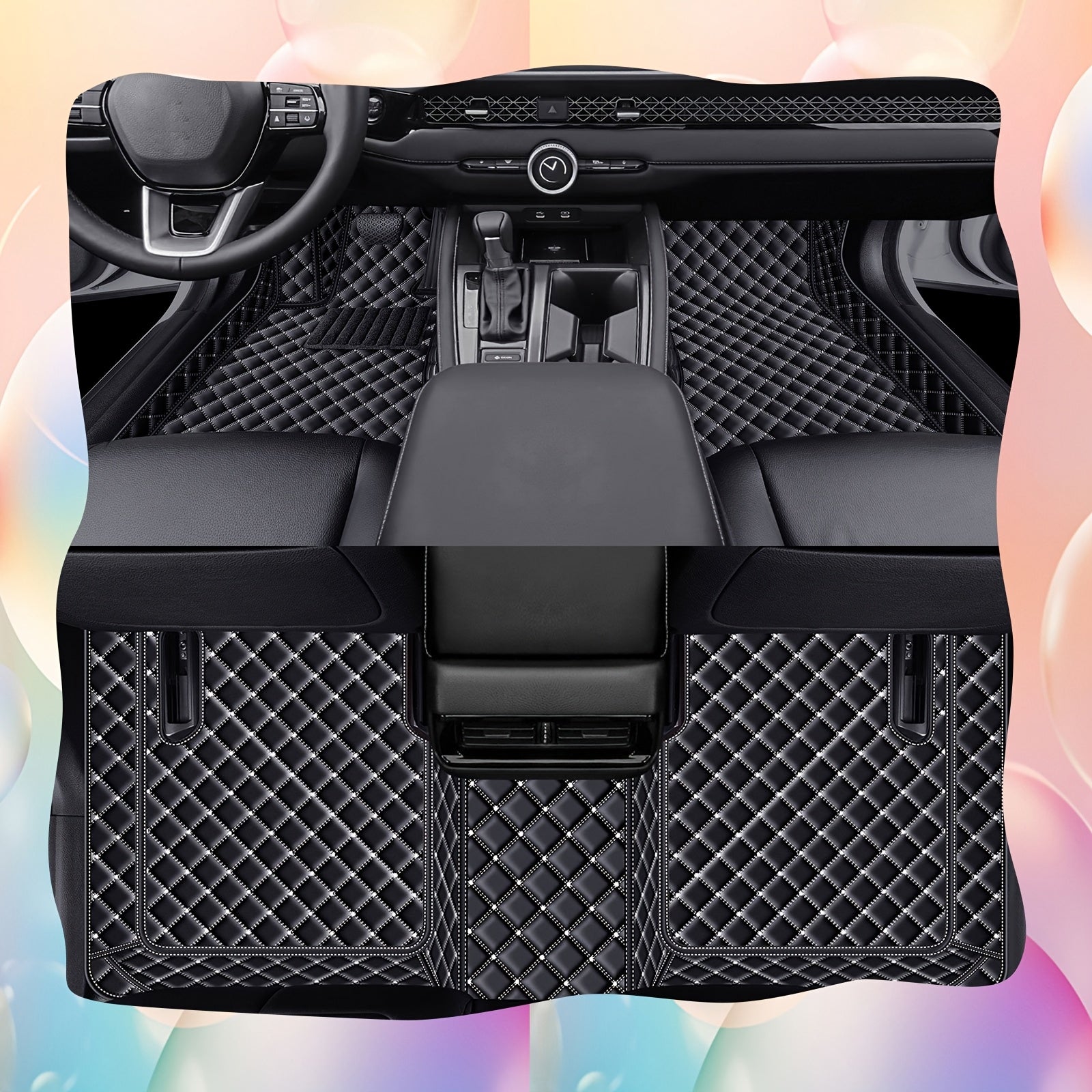Универсальный набор ковриков для автомобиля из искусственной кожи, всесезонные, нескользящие, прочные