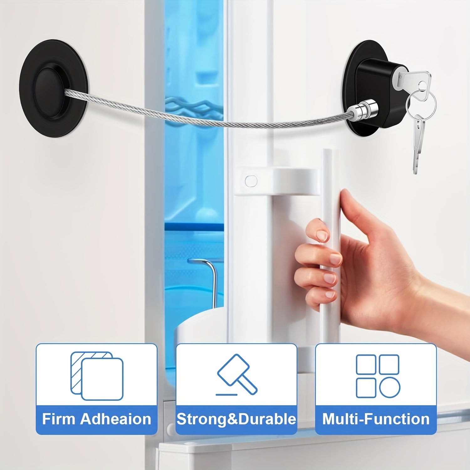 Set of 4 Childproof Cabinet Locks for Freezer Drawers and Doors