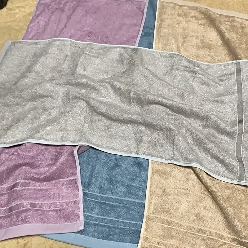 4-Pack Bamboo Hand Towels Soft Absorbent Skin-Friendly Bathroom Striped Space Theme