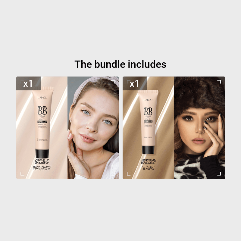 Women Waterproof BB Cream Concealer Full Coverage Makeup Foundation 30ml