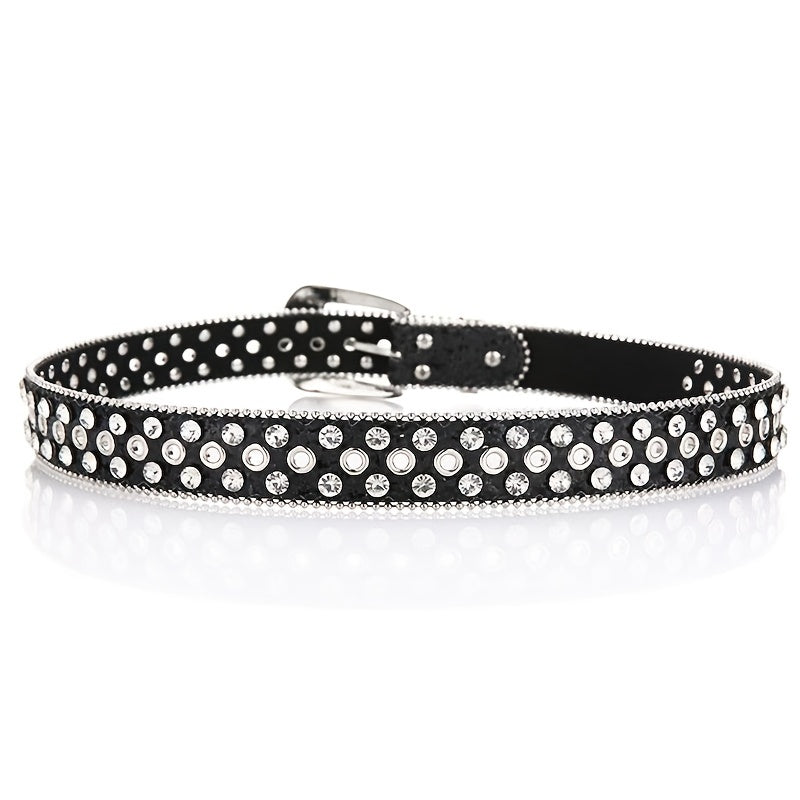 Ремень с камнями для женщин, полый дизайн, пряжка-заклепка, свадебный, День святого Валентина, подарок