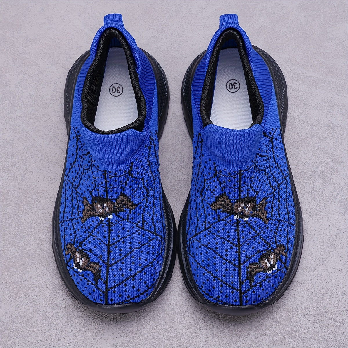 Kids' Knit Fabric Slip-On Sneakers with Cartoon Design for Boys and Girls
