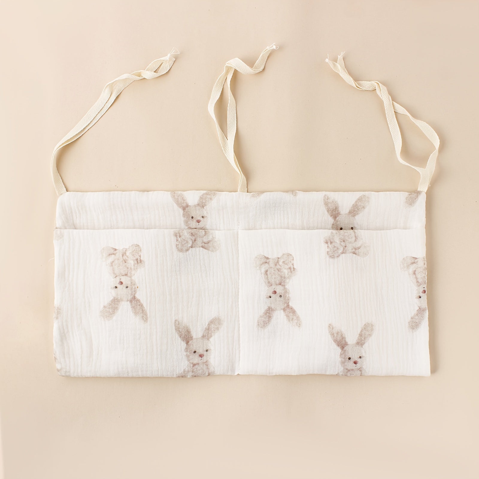 Double Layer Fabric Hanging Storage Bag for Baby Stroller with Two Pockets