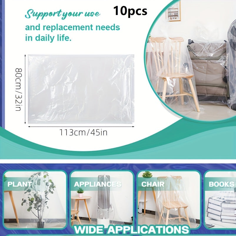10 Large Transparent Storage Bags Waterproof Dustproof Moistureproof for Clothes Luggage Blankets
