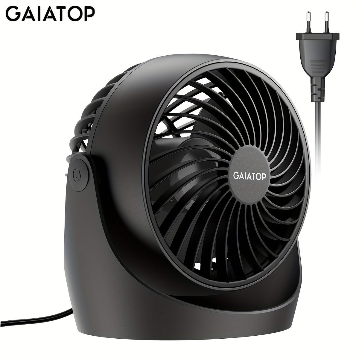 Table Fan for Bedroom Office Kitchen 360° Adjustable Tilt Quiet 3-Speed